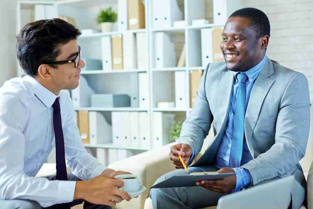 Businessmen discussing